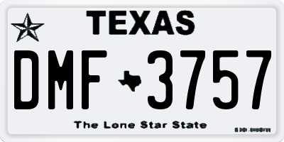 TX license plate DMF3757