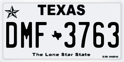 TX license plate DMF3763