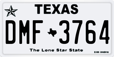 TX license plate DMF3764