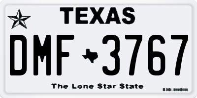 TX license plate DMF3767