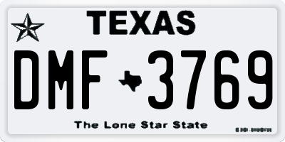 TX license plate DMF3769