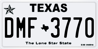 TX license plate DMF3770