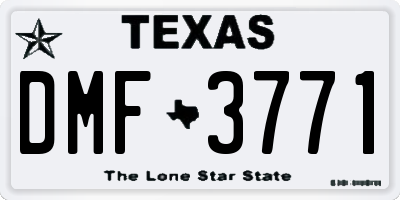 TX license plate DMF3771