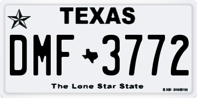 TX license plate DMF3772