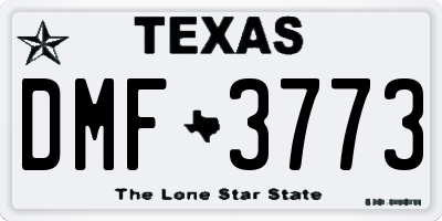 TX license plate DMF3773