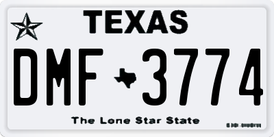 TX license plate DMF3774