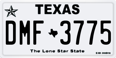 TX license plate DMF3775