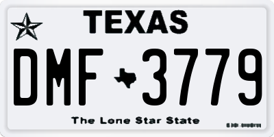 TX license plate DMF3779