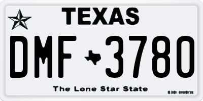 TX license plate DMF3780