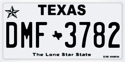 TX license plate DMF3782