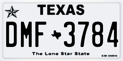TX license plate DMF3784