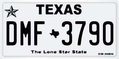 TX license plate DMF3790