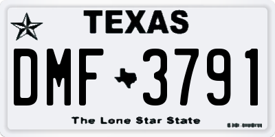 TX license plate DMF3791