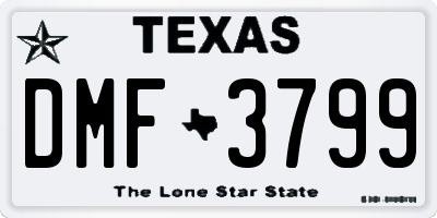 TX license plate DMF3799