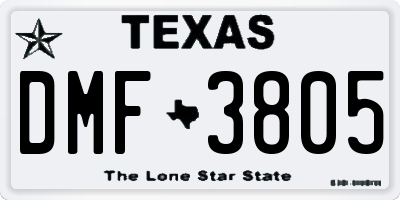 TX license plate DMF3805