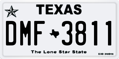 TX license plate DMF3811