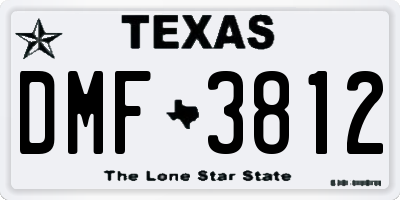 TX license plate DMF3812
