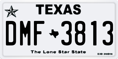 TX license plate DMF3813