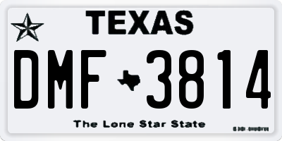 TX license plate DMF3814
