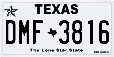 TX license plate DMF3816