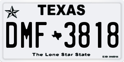TX license plate DMF3818