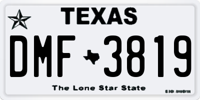 TX license plate DMF3819