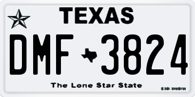 TX license plate DMF3824