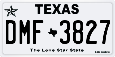 TX license plate DMF3827