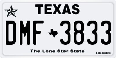 TX license plate DMF3833