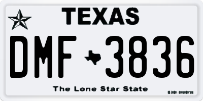 TX license plate DMF3836
