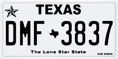 TX license plate DMF3837