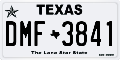 TX license plate DMF3841