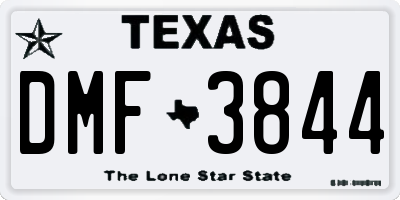 TX license plate DMF3844
