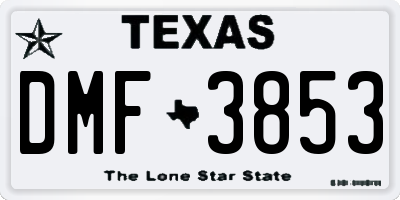 TX license plate DMF3853