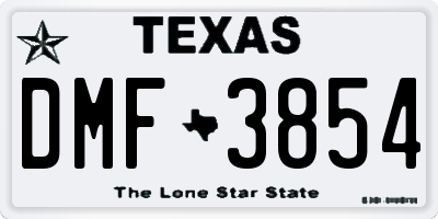 TX license plate DMF3854