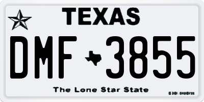TX license plate DMF3855