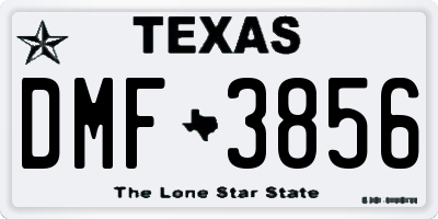 TX license plate DMF3856