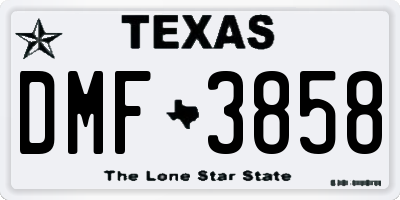 TX license plate DMF3858