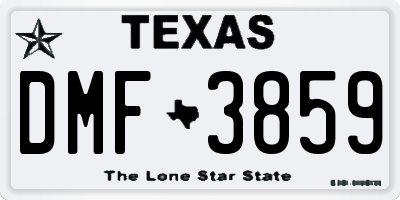 TX license plate DMF3859
