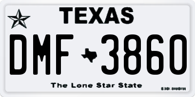 TX license plate DMF3860