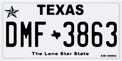 TX license plate DMF3863