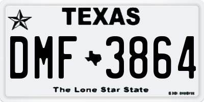 TX license plate DMF3864