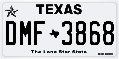 TX license plate DMF3868