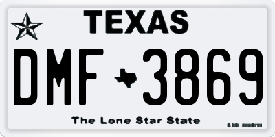 TX license plate DMF3869