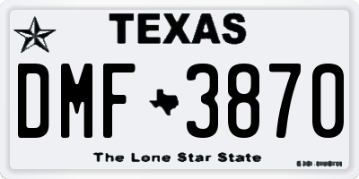 TX license plate DMF3870