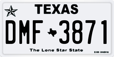 TX license plate DMF3871