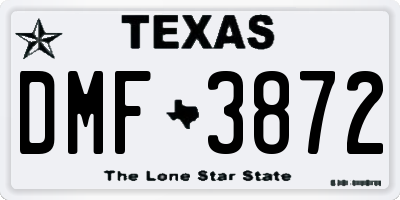 TX license plate DMF3872