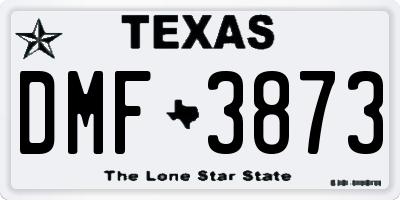 TX license plate DMF3873