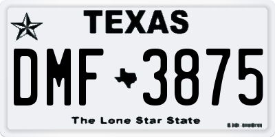 TX license plate DMF3875