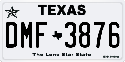 TX license plate DMF3876